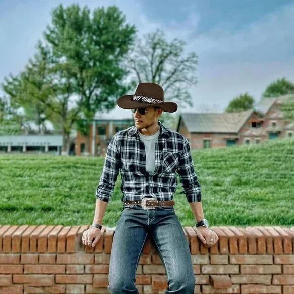 Adjustable-Vintage-Western-Cowboy-Belt Women Men - Cowboy-Style Engraved-Buckle - Picture 7 of 11